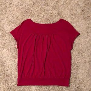 Ann Taylor Loft Magenta Top w/ Back Detail SZ S